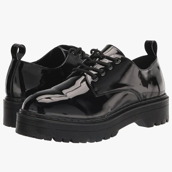NWOB UNIONBAY Chunky Penny Loafers 'Mercy' in Patent Black 🖤 Size 9 - Picture 1 of 7